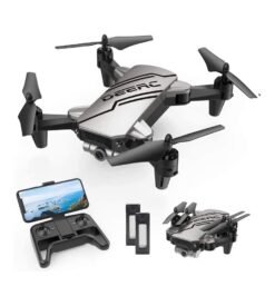 DEERC D20 Mini Drone for Kids with 720P HD FPV Camera Remote Control Toys Gifts for Boys Girls with Altitude Hold. Headless Mode. One Key Start Speed Adjustment. 3D Flips 2 Batteries. Silver