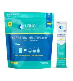 Liquid I.V. Hydration Multiplier ?C Lemon Lime ?C Powder Packets | Electrolyte Drink Mix | Easy Open Single-Serving | Non-GMO | 16 Stick