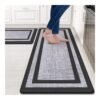 Mattitude Kitchen Mat 2 PCS Cushioned Anti-Fatigue Kitchen Rugs Non-Skid Waterproof Kitchen Mats and Rugs Ergonomic Comfort Standing Mat for Kitchen. Floor. Office. Sink. Laundry. Black and Gray