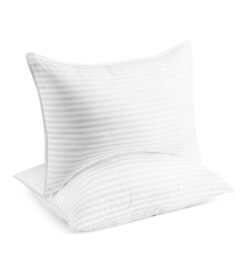 Beckham Hotel Collection Bed Pillows King Size Set of 2 ?C Down Alternative Bedding Gel Cooling Big Pillow for Back. Stomach or Side Sleepers