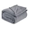 Bedsure Fleece Bed Blankets Queen Size Grey ?C Soft Lightweight Plush Fuzzy Cozy Luxury Blanket Microfiber. 90??90 inches