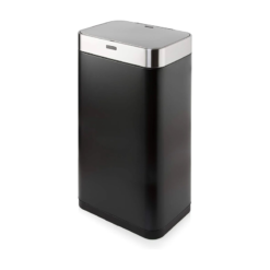 Tower T838001B Square Sensor Bin with Fingerprint Proof Coated Exterior. Large 75L. Hands Free Opening. Black