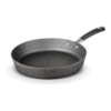 Tower Precision 30cm Stone Coated Frying Pan with Black Diamond PTFE Non-Stick Coating. Soft Grip Handle. Black