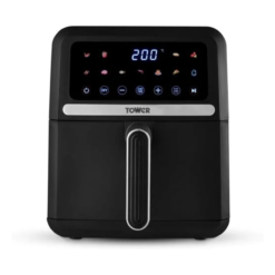 Tower T17186 Vortx Digital Air Fryer with Digital Colour Display. 11 Pre-set Cooking Options. Space Saving Design. 1500W. 5L. Black