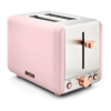Tower T20036PNK Cavaletto 2-Slice Toaster with Defrost/Reheat. Stainless Steel. 850 W. Marshmallow Pink and Rose Gold
