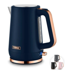 Tower Cavaletto 1.7L Jug Kettle with 3KW Rapid Boil. 360° Swivel Base. Removable Filter. Water Gauge. Stainless Steel Body. Illuminated Switch. Midnight Blue. T10100MNB
