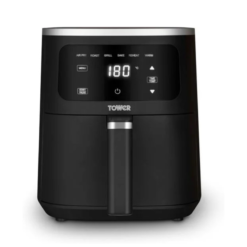 Tower T17205AFR Digital Single Basket Air Fryer. 4L Capacity. Overheat Protection. 1300W. Black. Medium