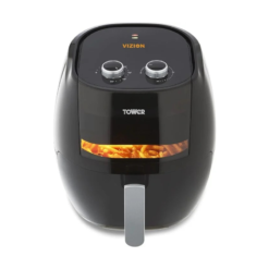 Tower T17071 Vortx Vizion Manual Air Fryer with Rapid Air Circulation. 7L. 1800W. Black