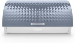 Tower Solitaire Roll Top Bread Bin. Stainless Steel. Grey