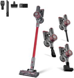 Tower T513014 VL40 EVO PET Pro 3-in-1 Cordless Vacuum Cleaner with Cyclonic Suction. Turbo Pet and Upholstery Brush. Handheld Function. 1L Capacity. 22.2V. Red