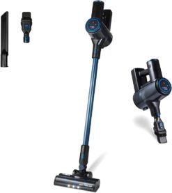 Tower T513012AT VL100 Optimum Cordless 3-in-1 Pole Vacuum Cleaner with HEPA 12 Filter. 1L Dust Tank. 11Kpa. 29.6V. Dark Blue & Black
