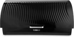 Tower T826219BLK Sonar Bread Bin. Roll Top Design. 16L Capacity. Black