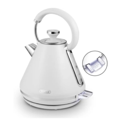 Tower T10087WHT Mirage Kettle with Digital Control Panel. Variable Temperature Function. Rapid Boil Technology. Viewing Window. Removable Filter. 3kW. 1.7L. White & Chrome