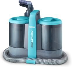Tower T548007 AquajetPro Spot Cleaner with Window Cleaning Attachment & Extension Pole. 1.5L Clean Water Tank. 0.8L Dirty Water Tank. 450W. Blue