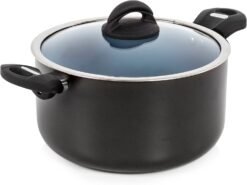 Tower T80304 Cerasure 24cm Casserole Dish with Non-Stick Coating. Suitable for all Hob Types. Graphite. Grey