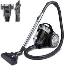 Tower T102000PLPET Multi-Cyclonic Bagless Cylinder Vacuum Cleaner with Pet Tool. HEPA filter. 2-in-1 Crevice Nozzle. 2L Capacity. 700W. Silver