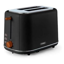 Tower T20027BLK Scandi 2 Slice Toaster with Adjustable Browning Control. Centring Function. 800W. Black