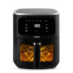 Tower T17176 Vortx Vizion 8L Air Fryer with Digital Control Panel. 6 Pre-sets. 60 Minute Timer. Shake Reminder. 1700W. Black