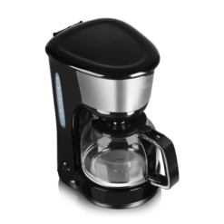 Tower T13001 Filter Coffee Machine. 10 Cup Serving with Keep Warm Function and Water Gauge. 1.25L. 1000W. Black & Silver
