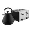 Tower Sera Kitchen Set. 1.7L Pyramid Kettle & 4 Slice Toaster. Black. T10079BLK. T20086BLK