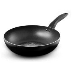Tower T700316 SmartStart Gourmet 28cm Aluminium Wok with Easy Clean Aeroglide Non-Stick. Long Lasting. Induction Compatible. Oven Safe. PFOA Free. Black