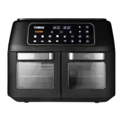 Tower T17102 Vortx Vizion Dual Compartment Air Fryer Oven with Digital Touch Panel. 11L. Black