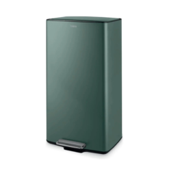 Tower 40L Rectangular Pedal Bin. Made from Strong & Durable Carbon Steel. Inner Bucket. Carbon Filter Compartment. Forest Green