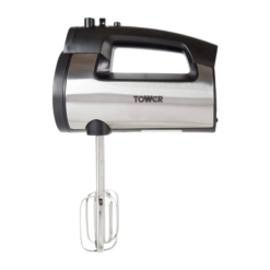 Tower T12016 Stainless Steel Hand Mixer. 2-in-1 mixer with 6 speed and turbo function. 300W. stainless steel