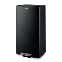 Tower 40L Rectangular Pedal Bin with Removable Inner Bucket and Filter Compartment. Durable Carbon Steel. Black